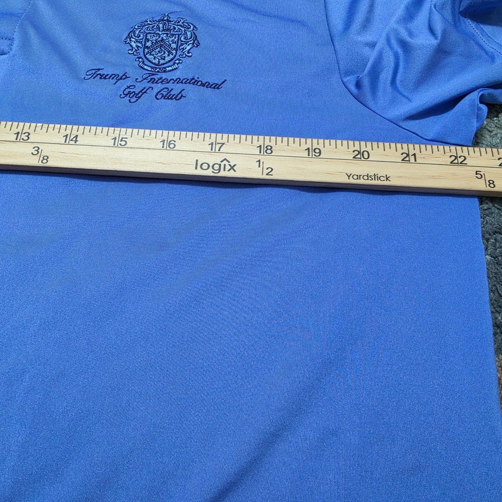 RLX Ralph Lauren Polo M Blue Trump Int Golf Club Performance Shirt - Picture 8 of 9